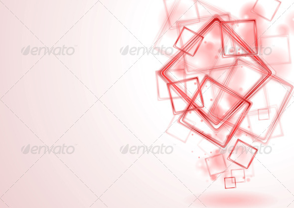 Bright Red Squares Design - Backgrounds Decorative