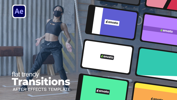 Flat Trendy Transitions Elements template preview