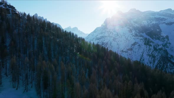 Aerial View of the Beautiful Alpine Mountains in Italy alt