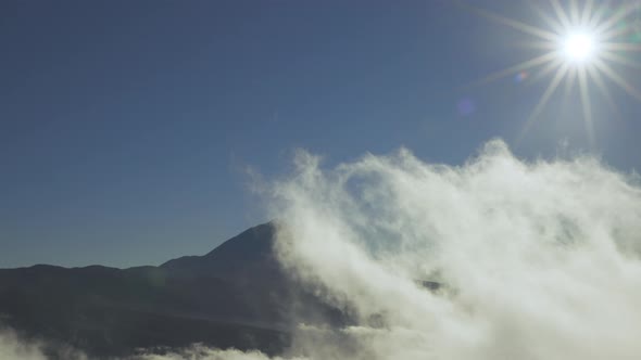 El Teide in Tenerife Covered in Mist alt