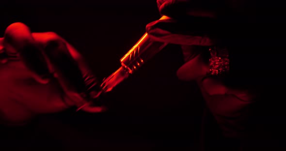 The Device For Tattooing Eyebrows Of Lips And Eyelids Is Illuminated By Red Light alt