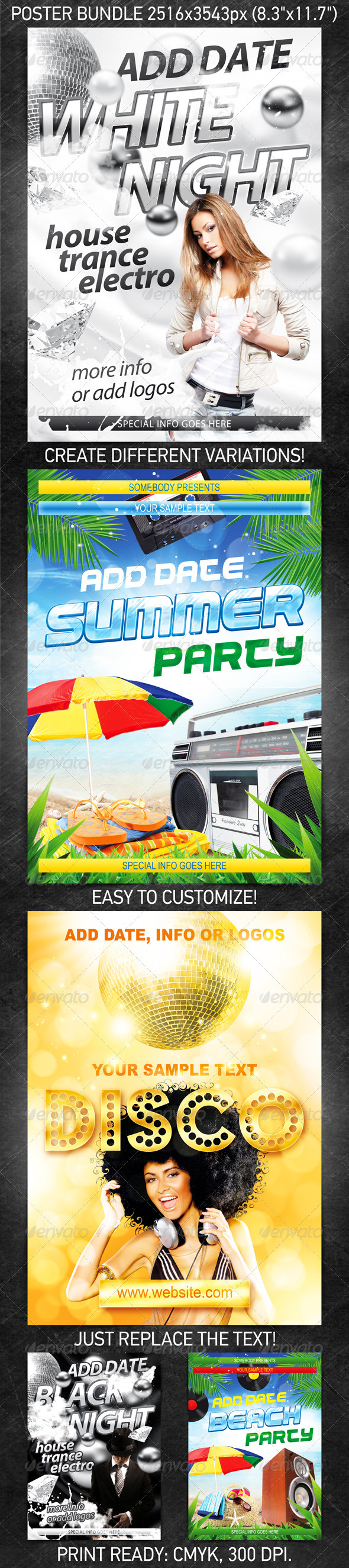 Event Poster Set - Clubs & Parties Events