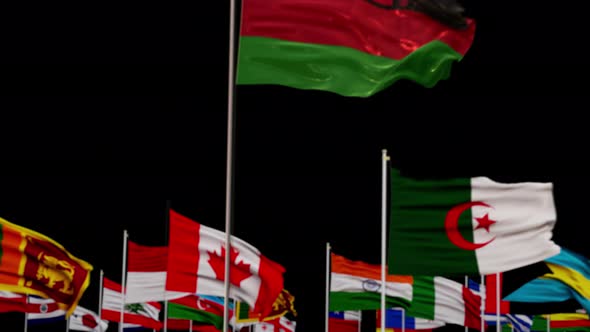 Malawi Flag With World Flags In Alpha Channel