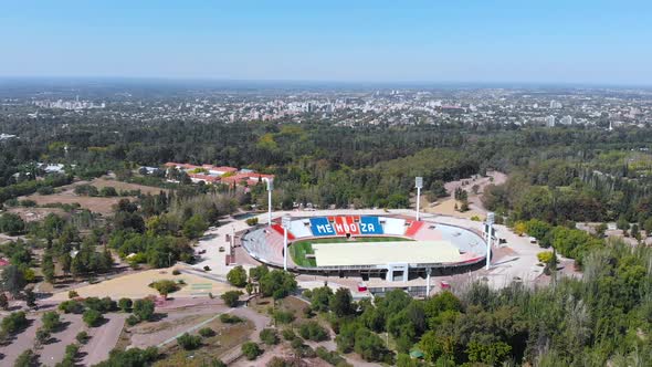 Stadium Malvinas Argentina Football Club Godoy Cruz Gimnasia Mendoza aerial view alt