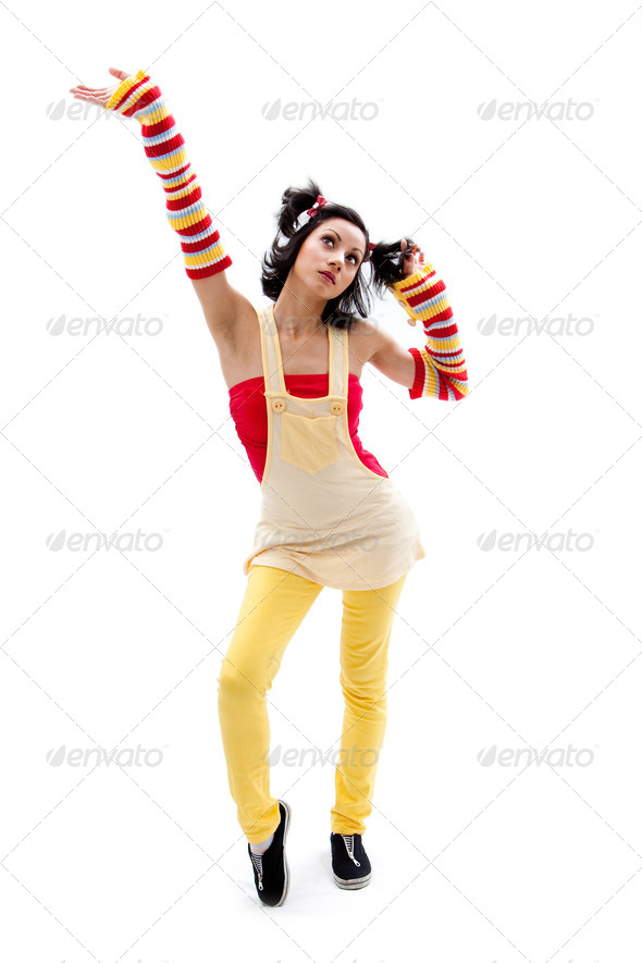 Fun girl standing - Stock Photo - Images
