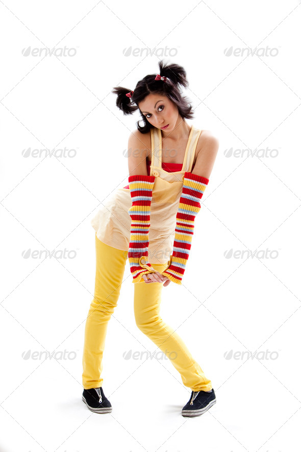 Fun girl standing - Stock Photo - Images