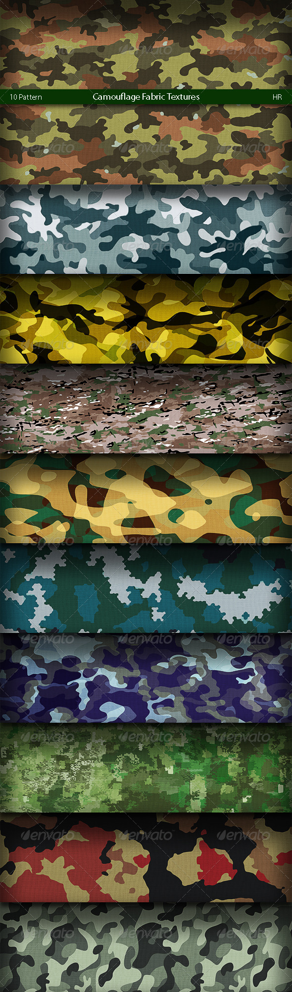 Camouflage Fabric Textures - 3Docean 4881459