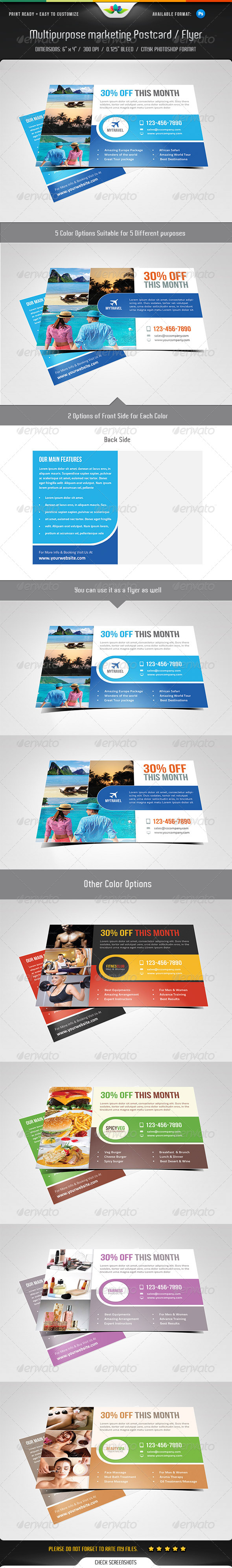 Multipurpose Marketing Postcard / Flyer Template - Commerce Flyers