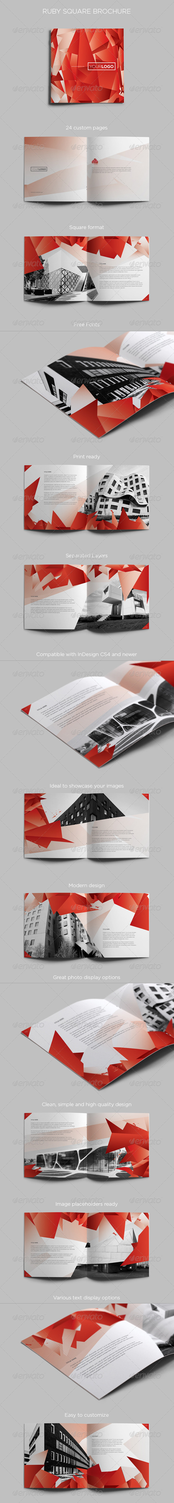 Ruby Square Brochure - Brochures Print Templates