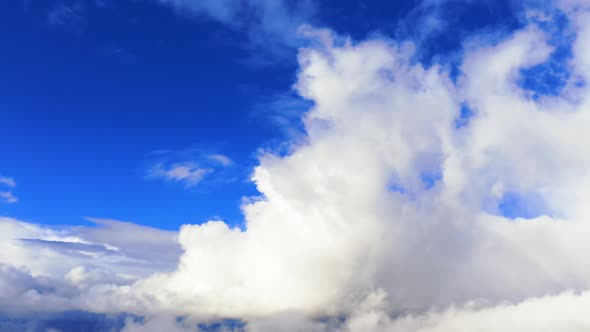 Time lapse beautiful blue sky with clouds background. Timelapse of white clouds