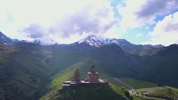 Georgia, Kazbegi, Kazbek Mount, Gergeti Trinity Church