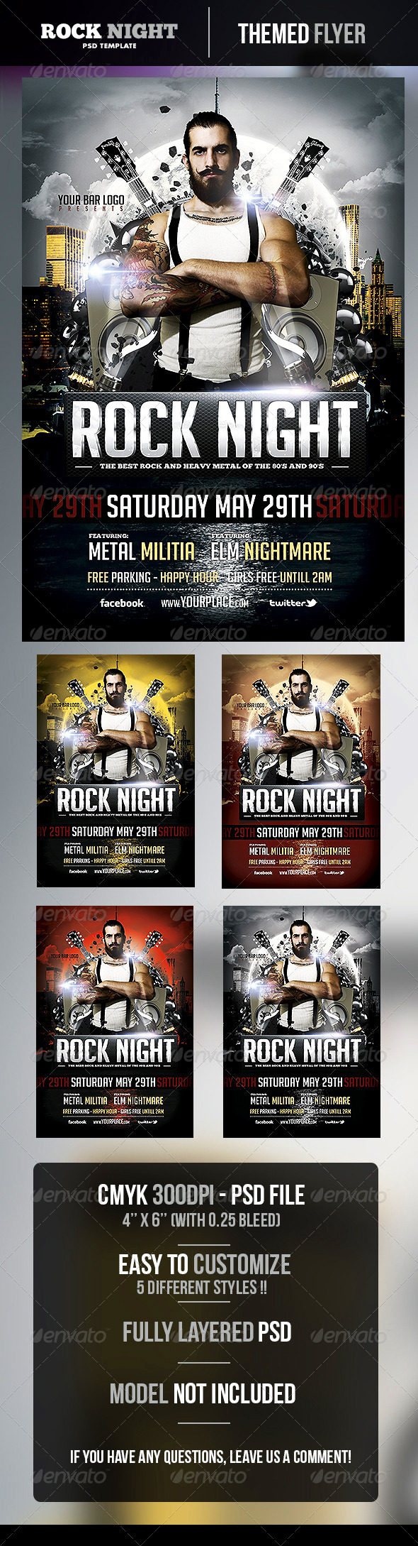 Rock Night Flyer Template - Concerts Events