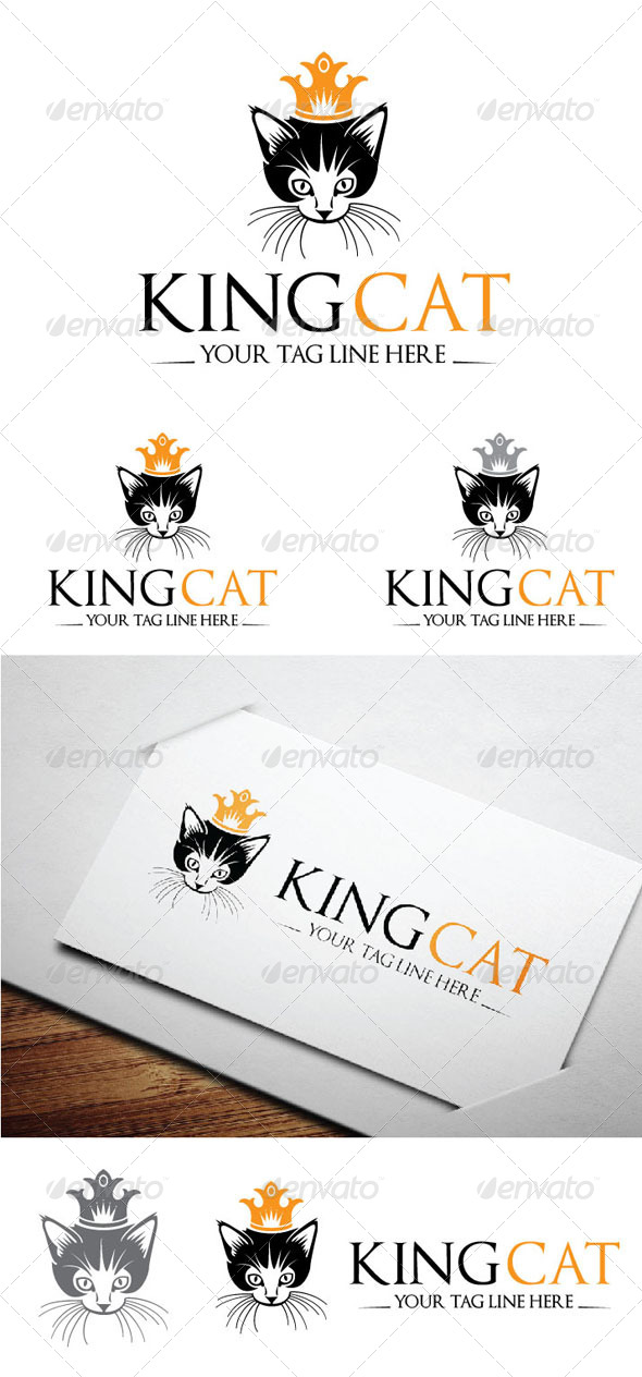 King Cat Logo Template - Logo Templates