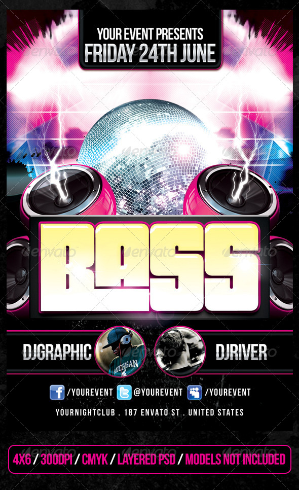 Bass Club Flyer - Clubs & Parties Events