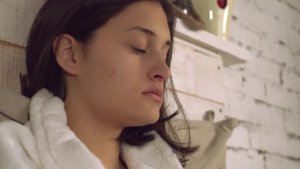 Girl Has a Runny Nose Close Up alt