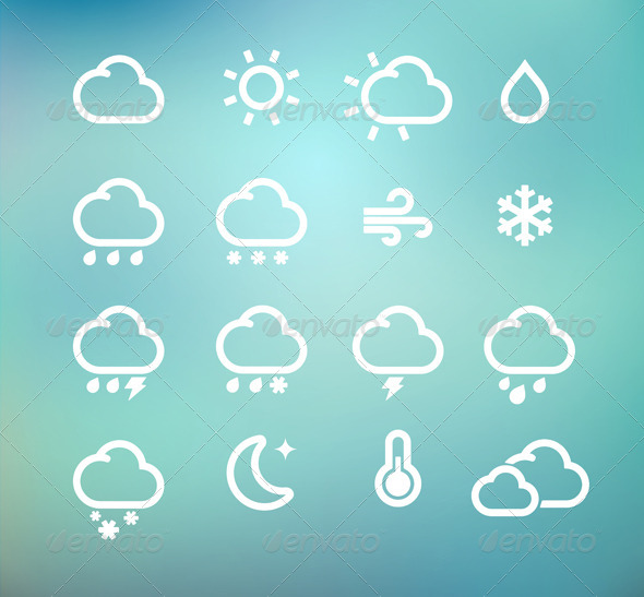 Retro Weather Icons - Nature Conceptual