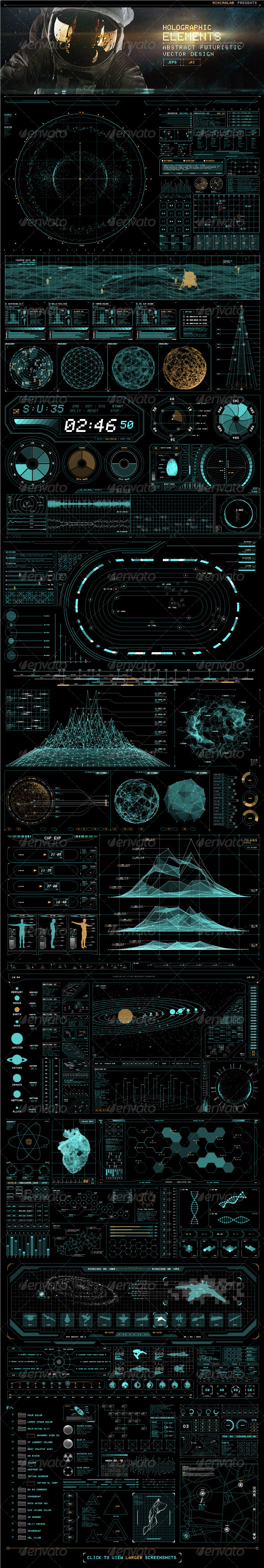 Holographic Elements - Abstract Conceptual