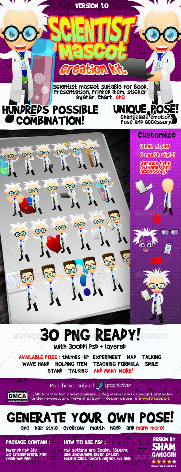 Scientist Mascot - Characters Illustrations