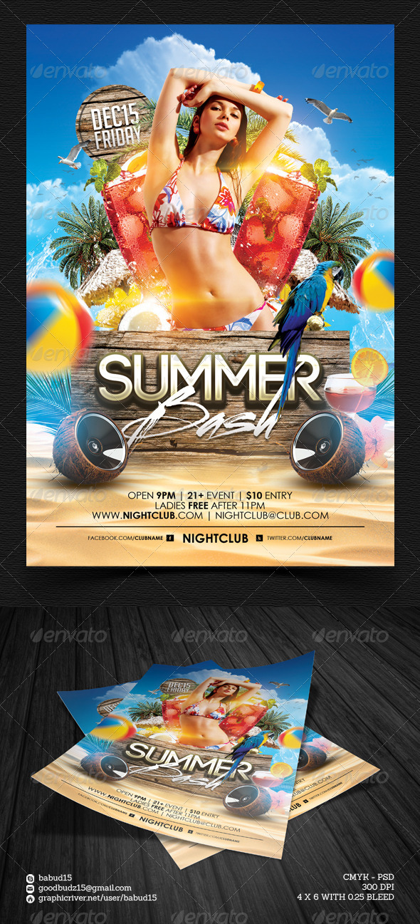 Summer Bash Flyer Template - Events Flyers