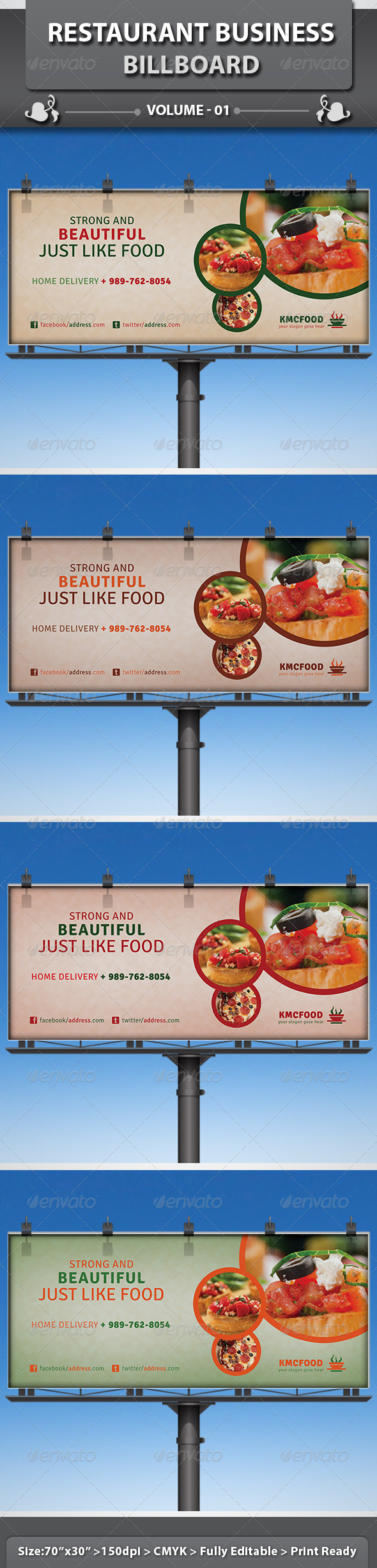 Restaurant Business Billboard | Volume 14 - Signage Print Templates