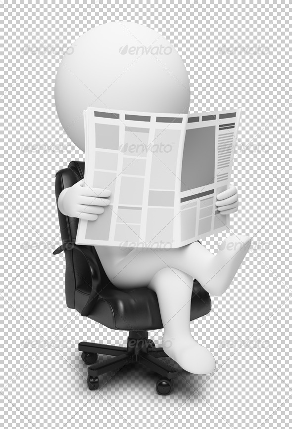 3d small people - newspaper - Characters 3D Renders