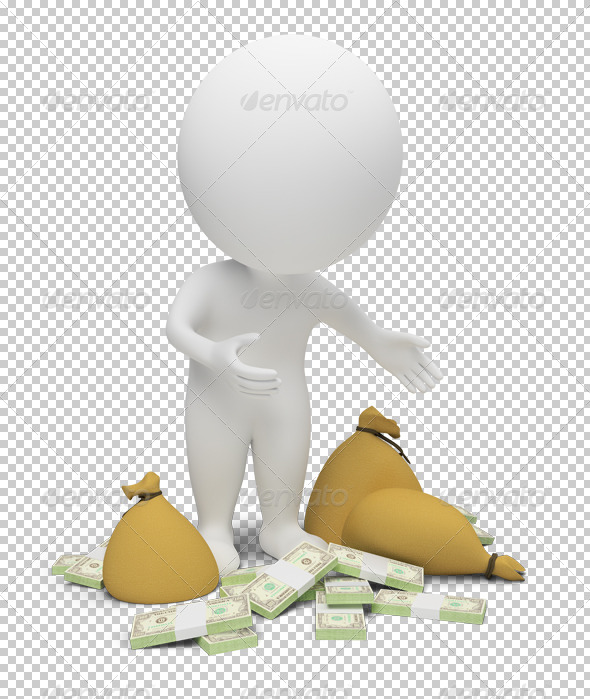 3d small people - money - Characters 3D Renders