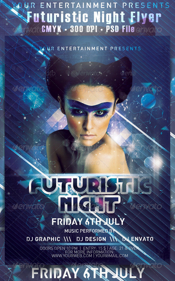 Futuristic Night Flyer - Clubs & Parties Events