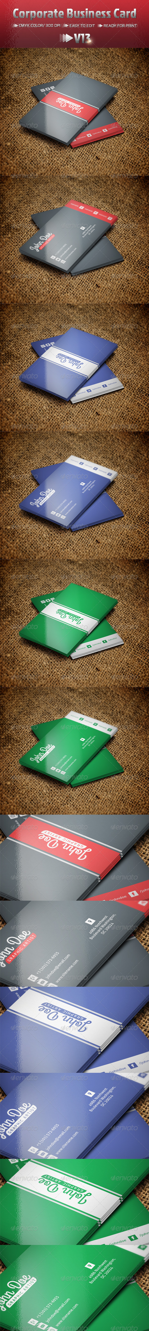 Corporate Business Card V13 - Business Cards Print Templates
