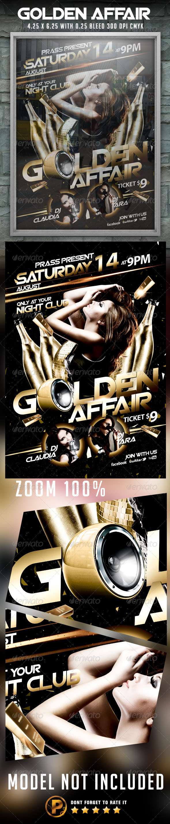 Golden Affair Flyer Template - Clubs & Parties Events