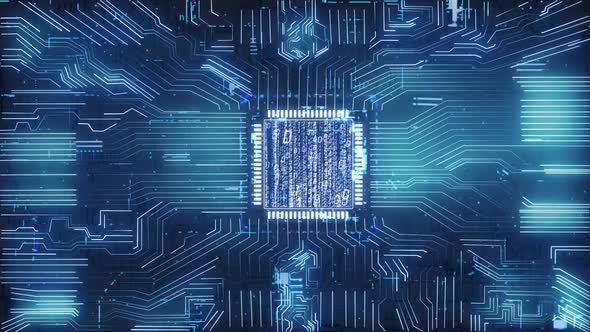 Artificial Intelligence Big Data Computer Cpu Chip Circuit Board Background