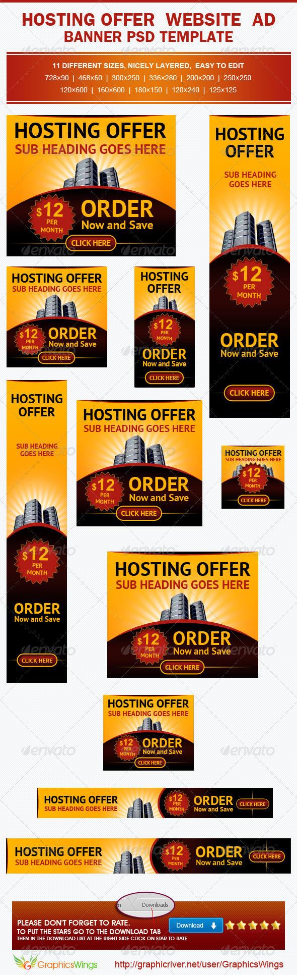 Hosting Offer Banner Ad Template - Banners & Ads Web Elements