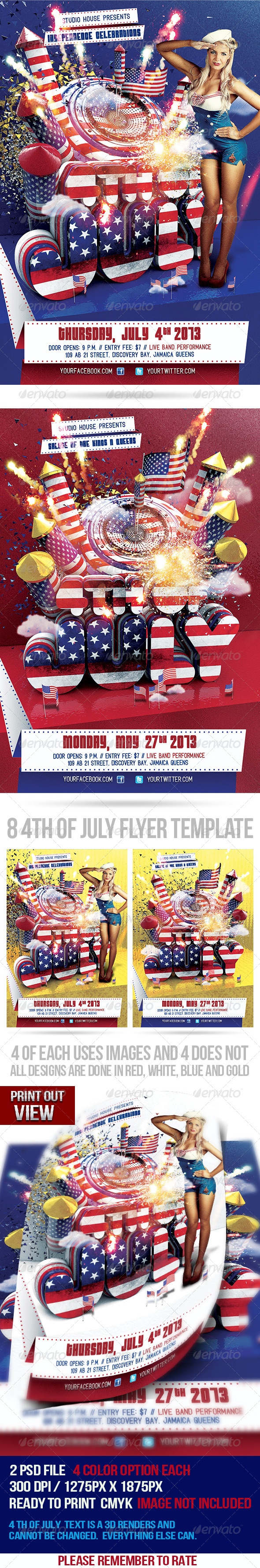4th of July Party Flyer - Holidays Events