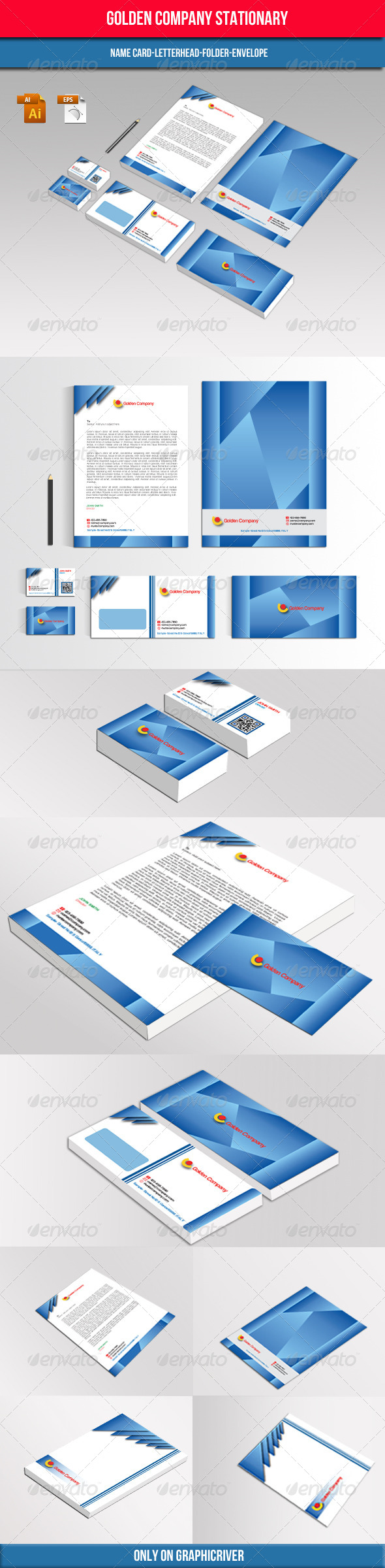 Golden Company Stationary - Stationery Print Templates