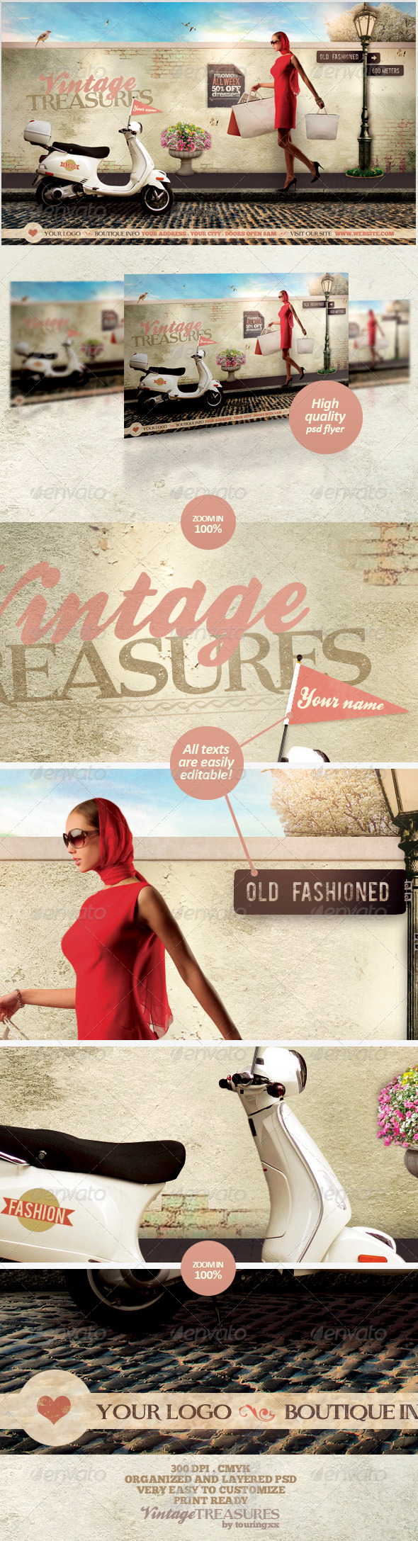 Vintage Treasures Flyer Template - Flyers Print Templates