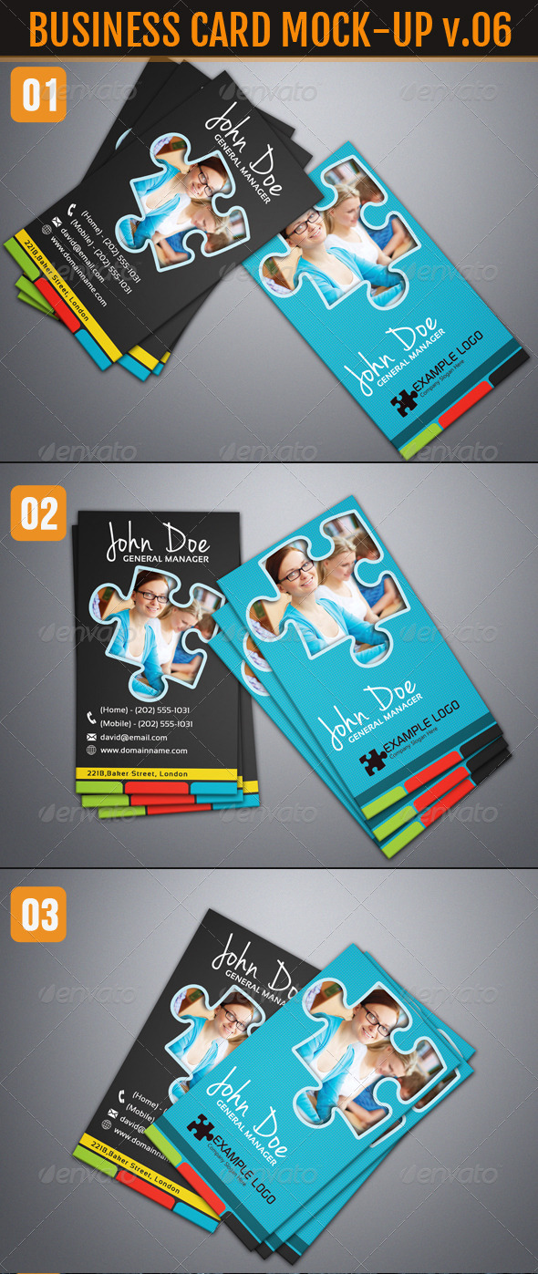 Photo Realistic Business Card Mock-Ups v.06 - Business Cards Print