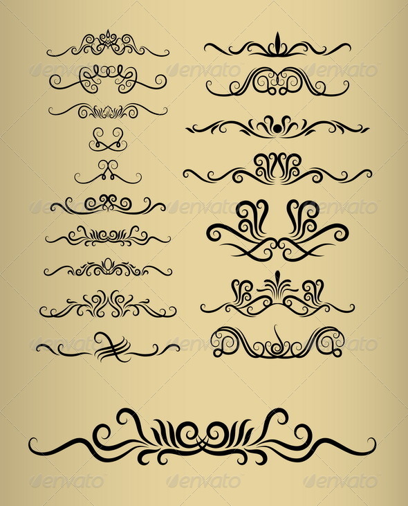 Floral Decorations - Flourishes / Swirls Decorative