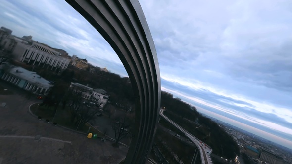 Flying near The Peoples' Friendship Arch