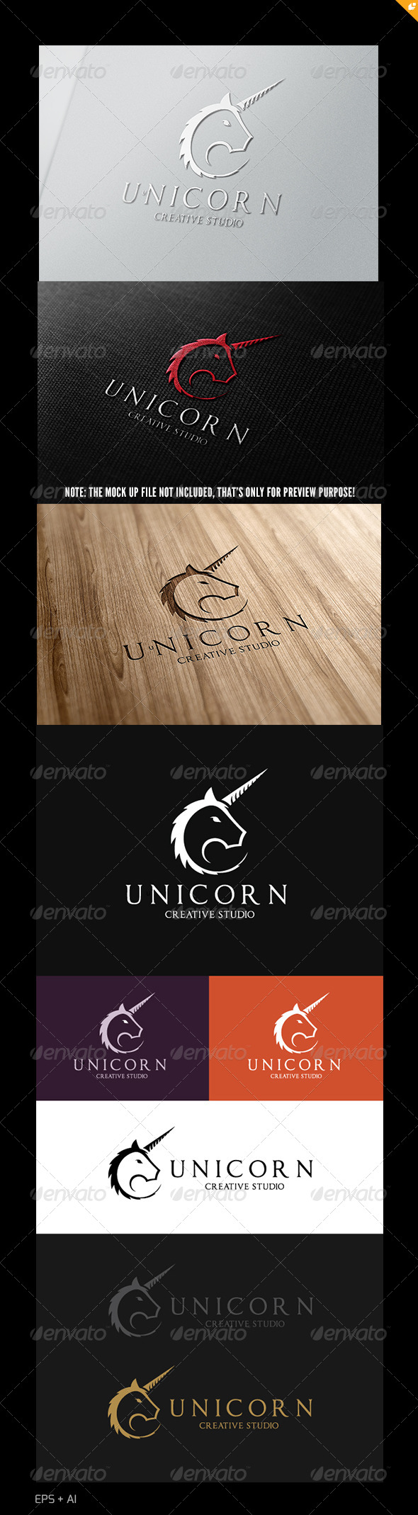 Unicorn Creative Studio Logo - Crests Logo Templates