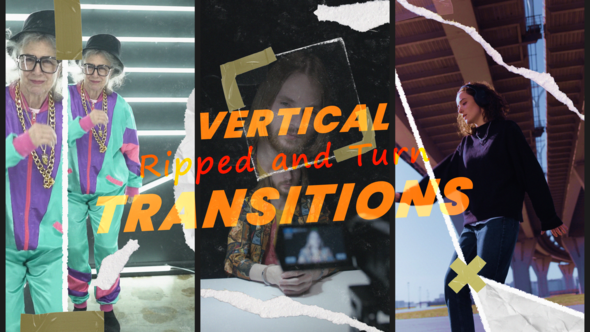 Vertical Rip Paper Transitions Elements template preview