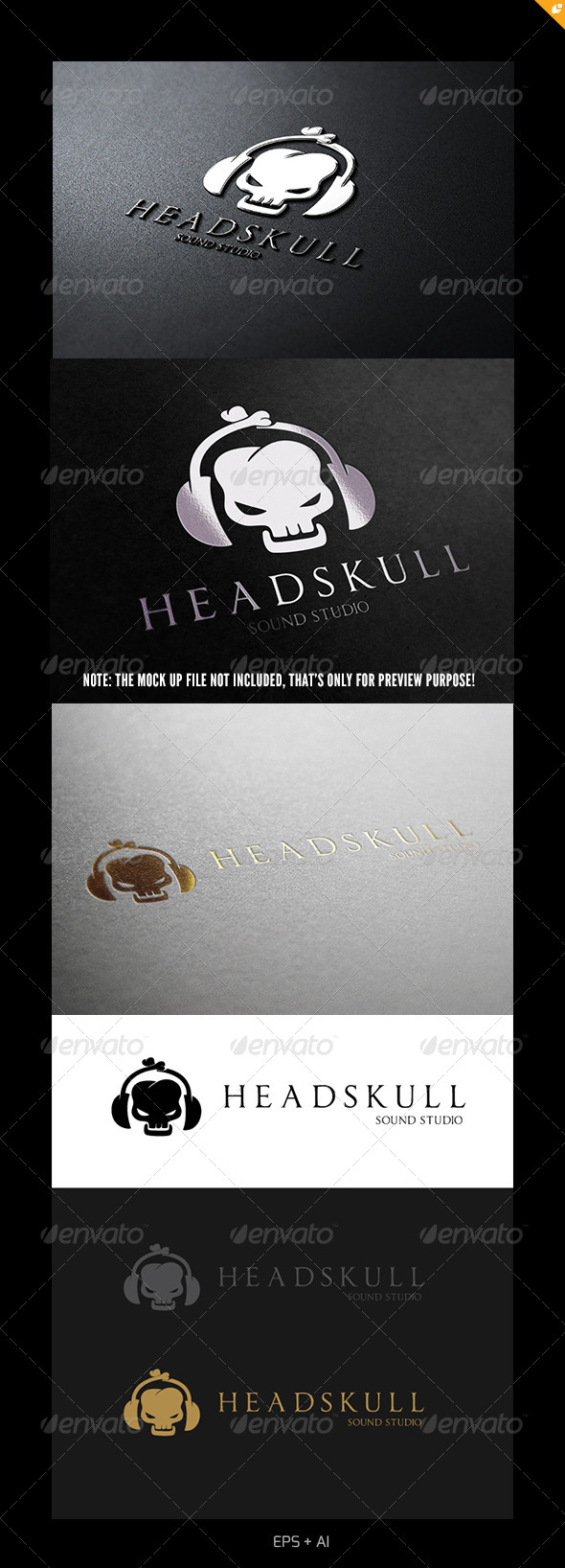 Head Skull Sound Studio - Humans Logo Templates