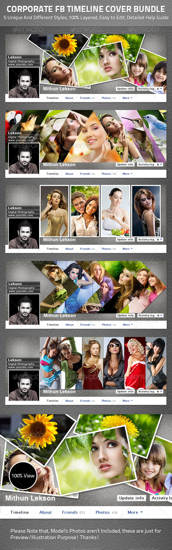 Corporate Facebook Timeline Cover Bundle - Facebook Timeline Covers Social Media