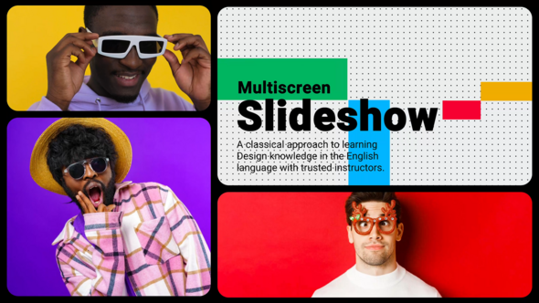 Bento Multiscreen Slideshow Video Displays template preview