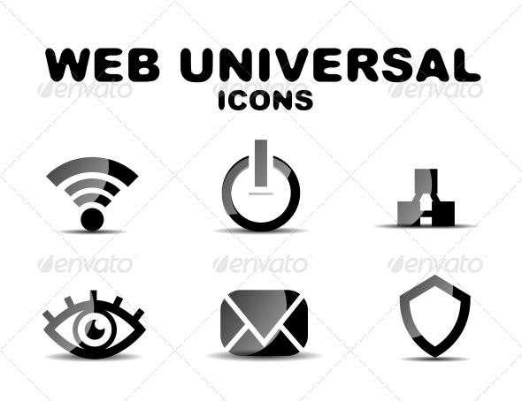 Black Glossy Web Universal Icon Set - Web Technology
