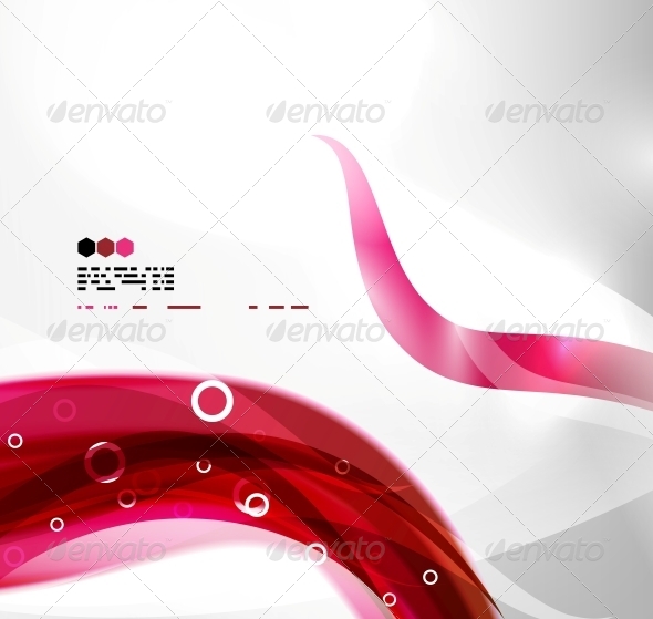 Red Abstract Wave Background - Web Technology