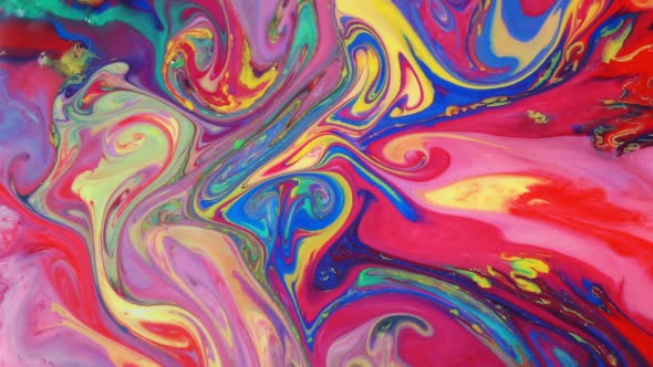Movement Of Ink In A Multicolored Liquid