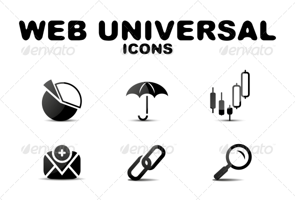 Black Glossy Web Universal Icon Set - Web Technology