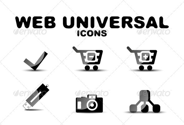 Black Glossy Web Universal Icon Set - Web Technology