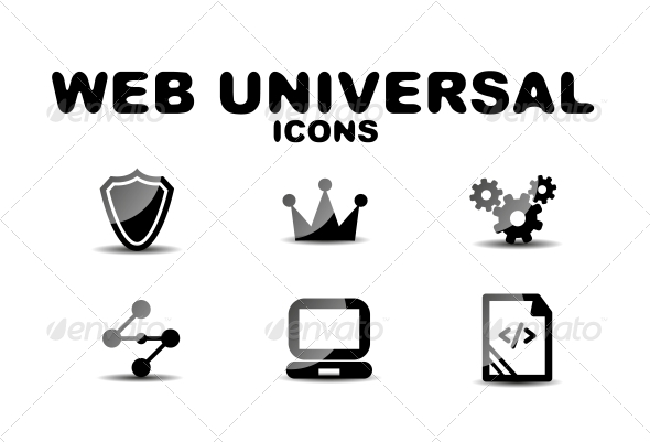 Black Glossy Web Universal Icon Set - Web Technology