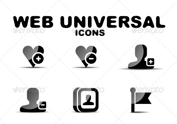 Black Glossy Web Universal Icon Set - Web Technology