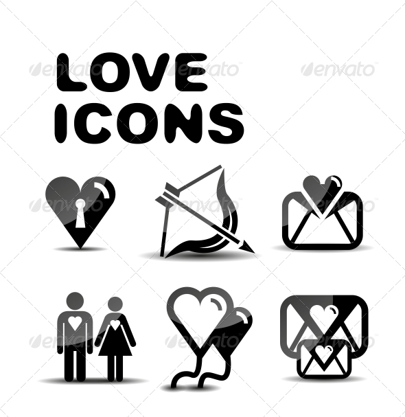 Love Glossy Icon Set. Vector Illustration - Miscellaneous Conceptual